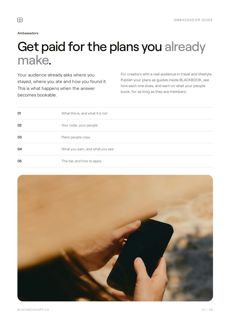 The BLACKBOOK Ambassador guide, cover